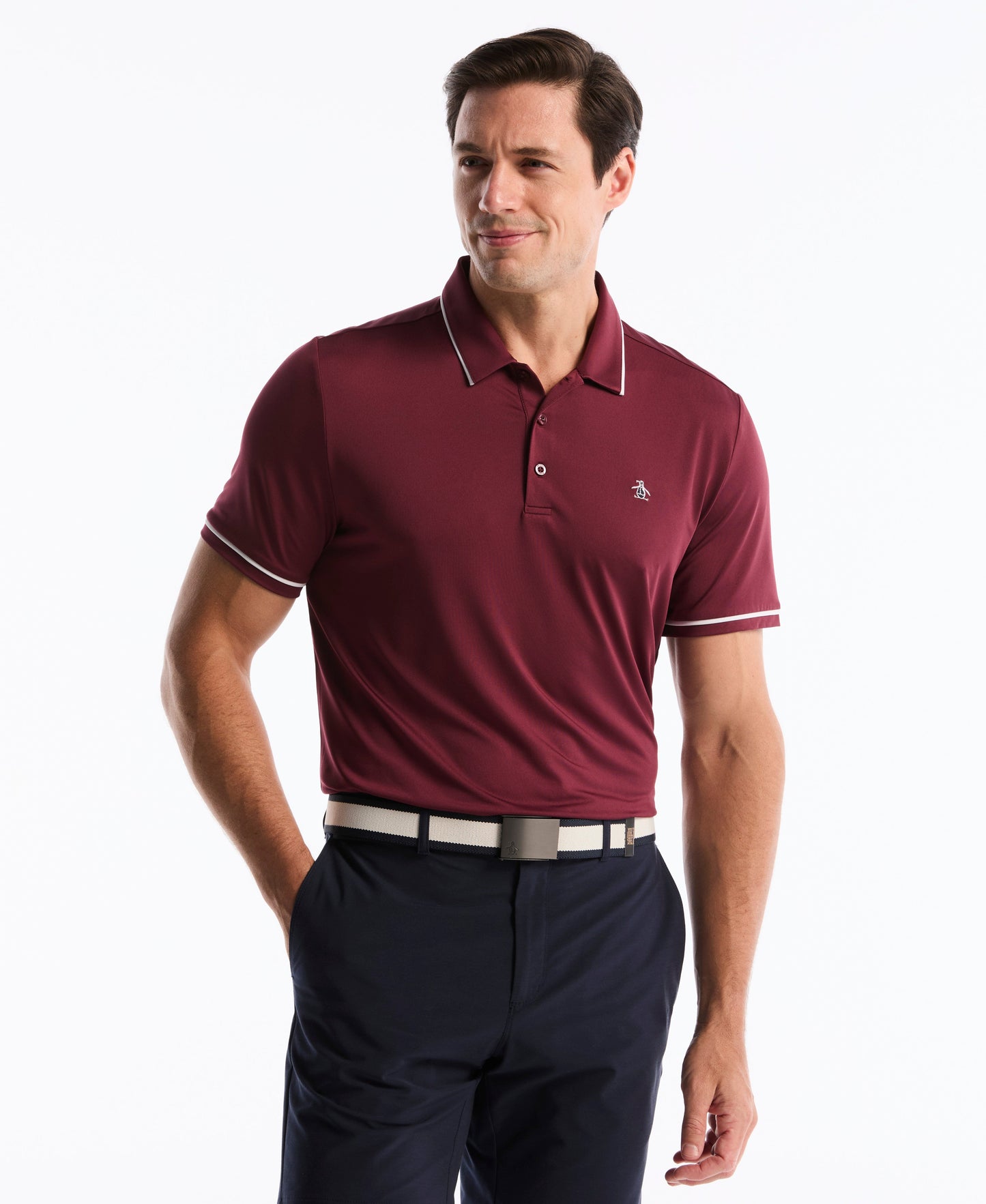 Contrast Tipping Solid Golf Polo