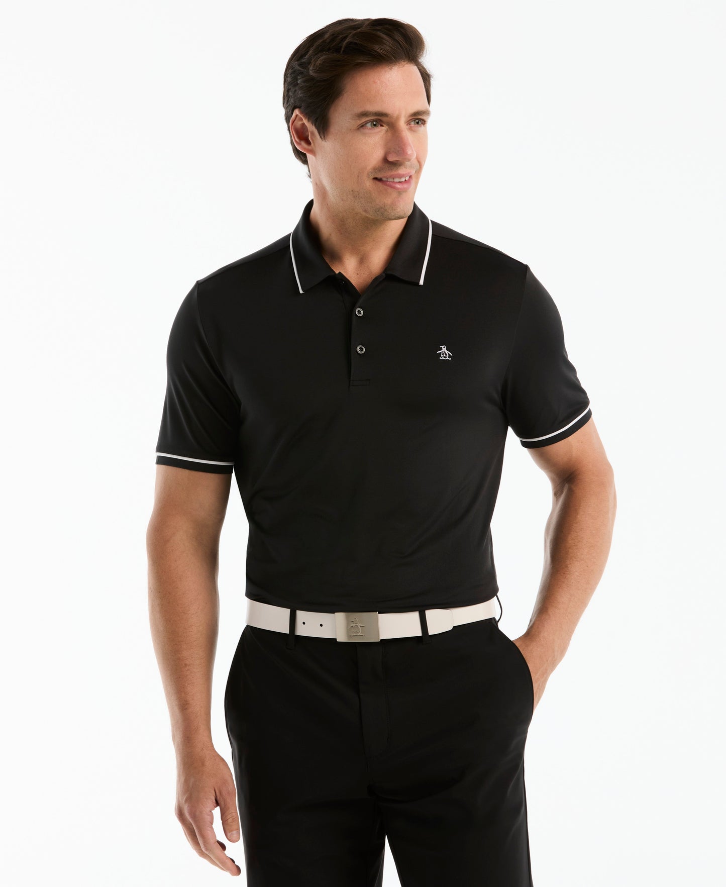 Contrast Tipping Solid Golf Polo
