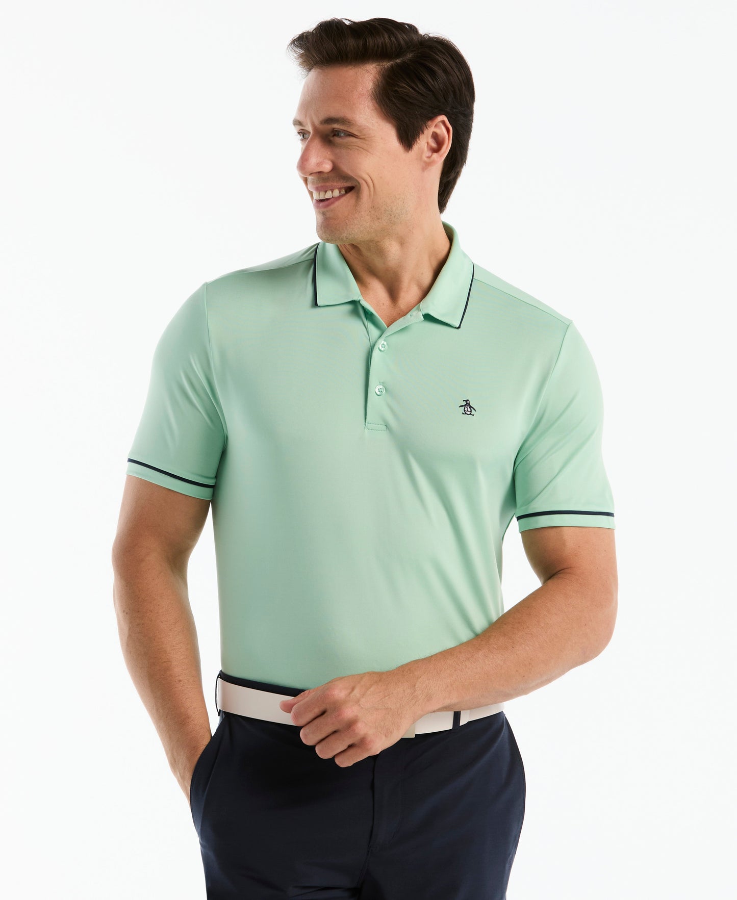 Contrast Tipping Solid Golf Polo