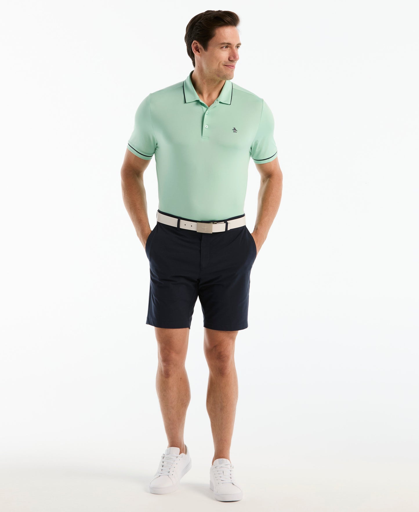 Contrast Tipping Solid Golf Polo