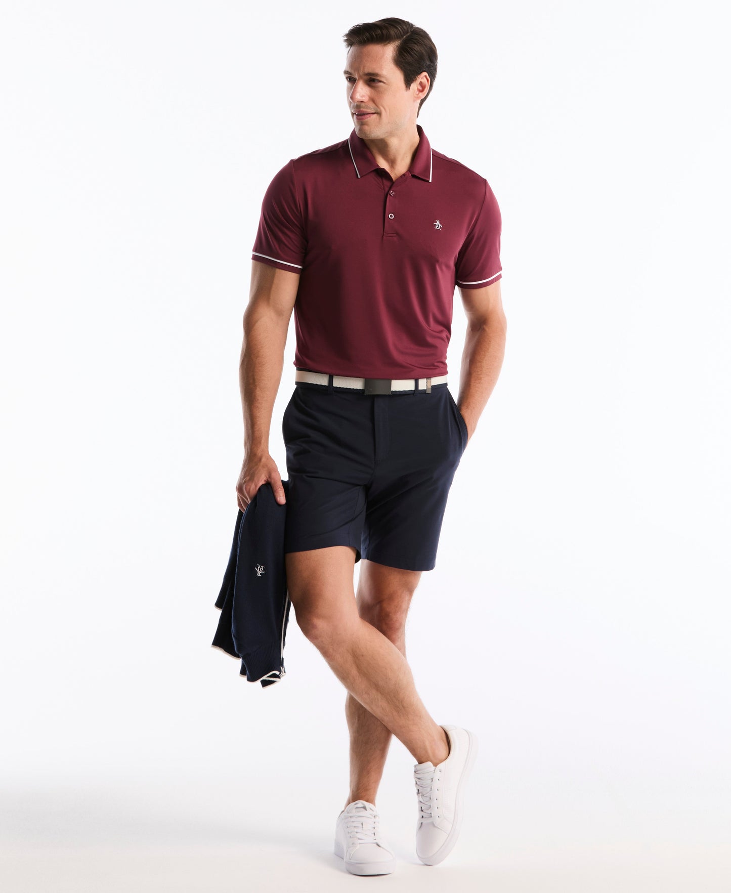 Contrast Tipping Solid Golf Polo