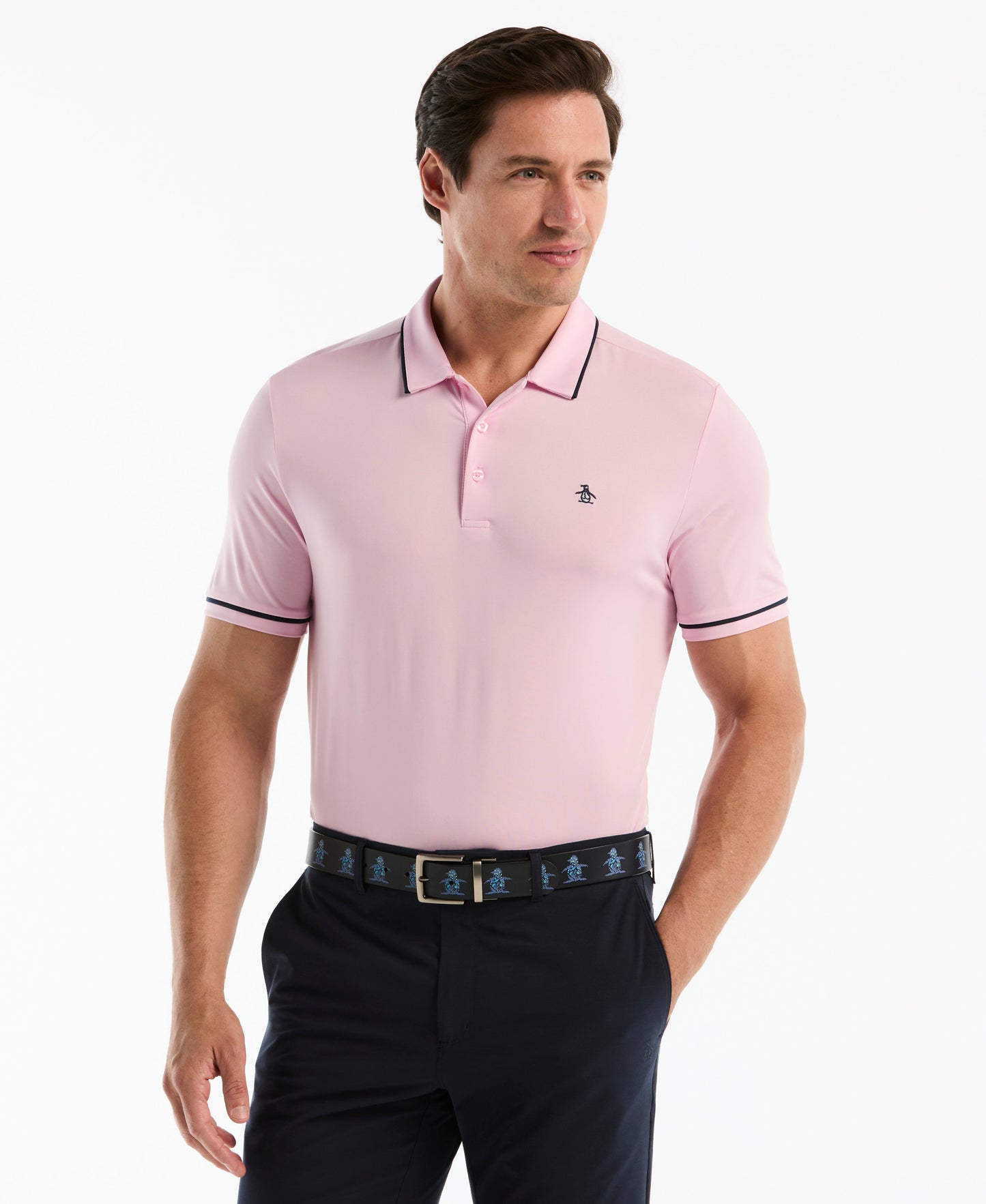 Contrast Tipping Solid Golf Polo