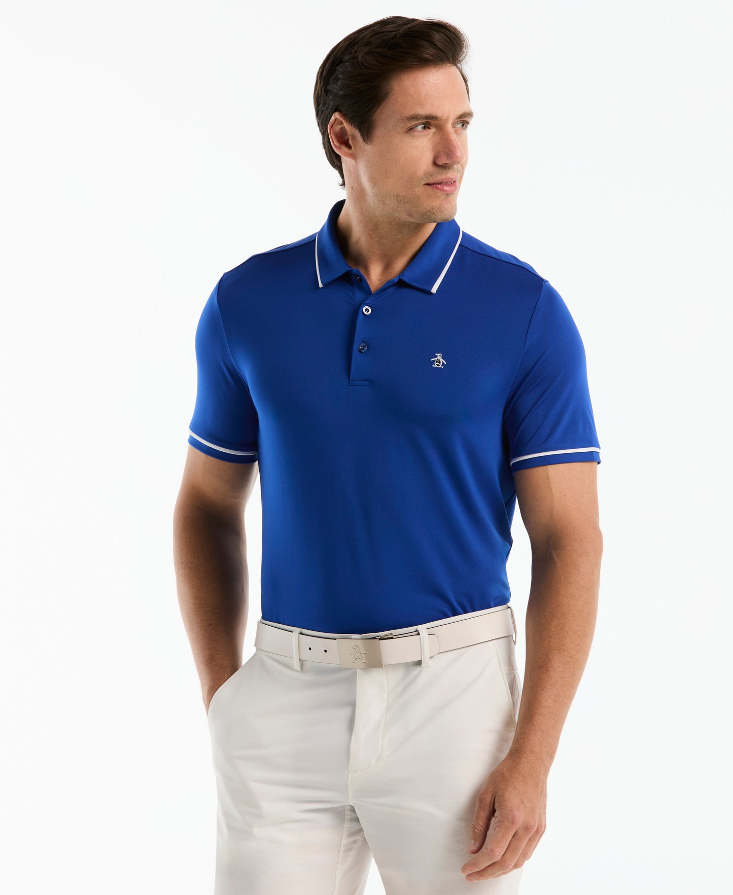 Contrast Tipping Solid Golf Polo
