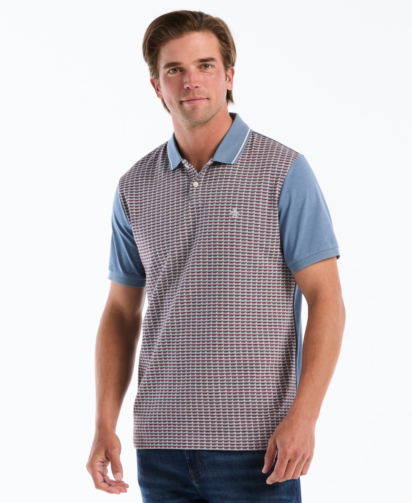 Jacquard Geo Tipped Polo