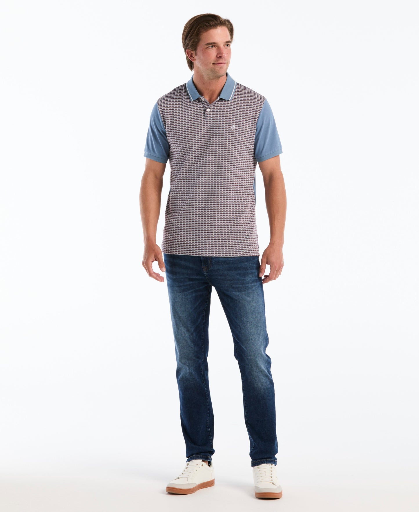 Jacquard Geo Tipped Polo