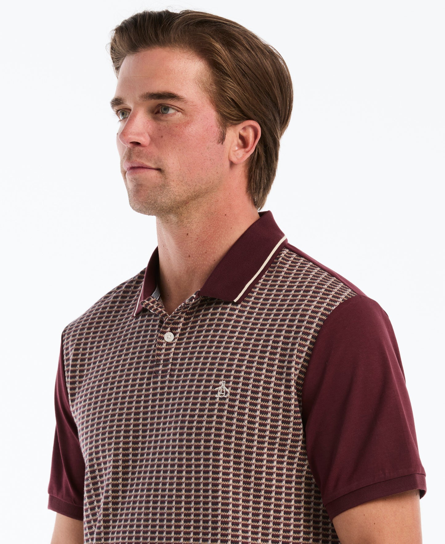 Jacquard Geo Tipped Polo