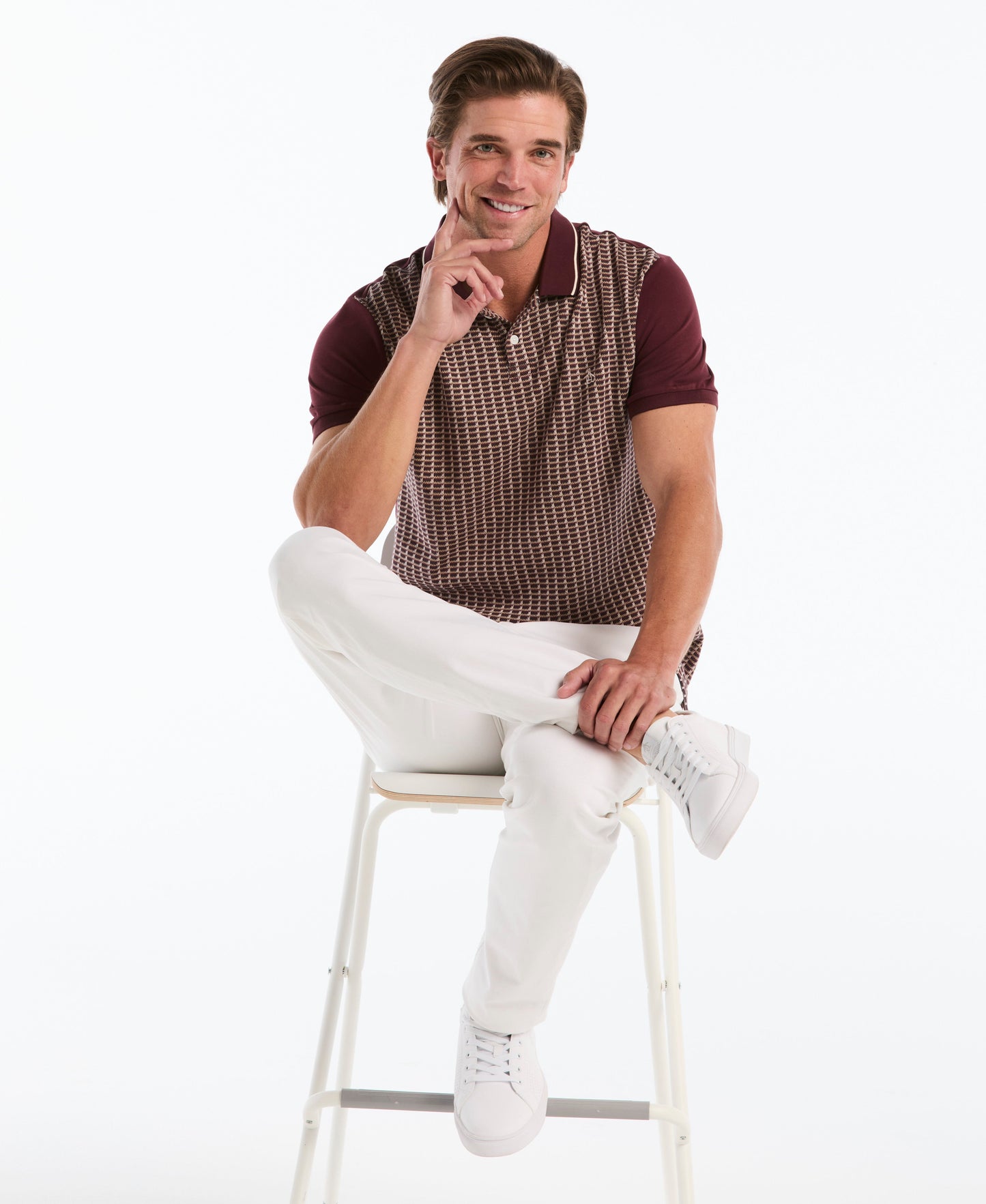 Jacquard Geo Tipped Polo