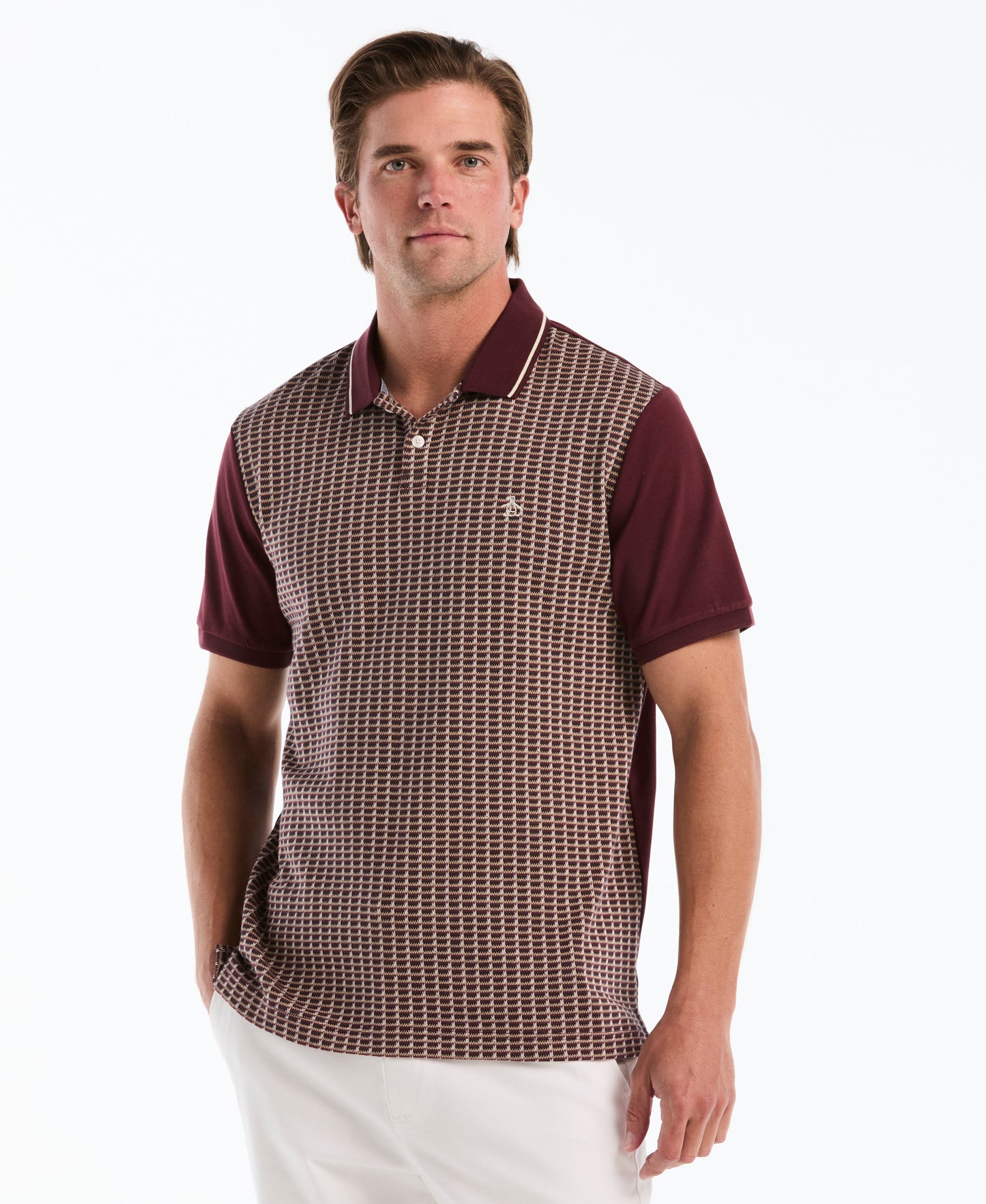 Jacquard Geo Tipped Polo