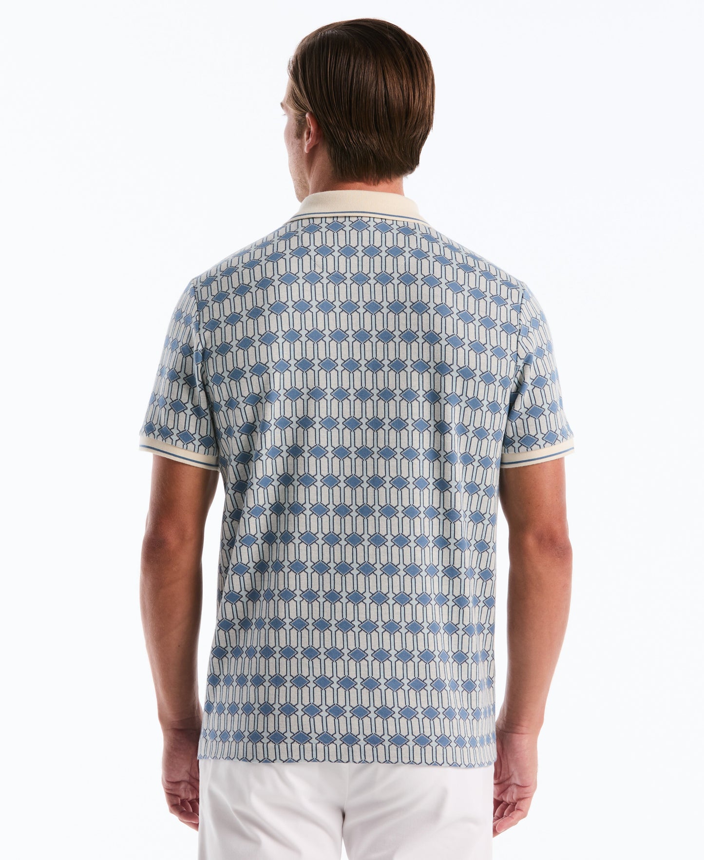 Jacquard Deco Quarter Zip Polo
