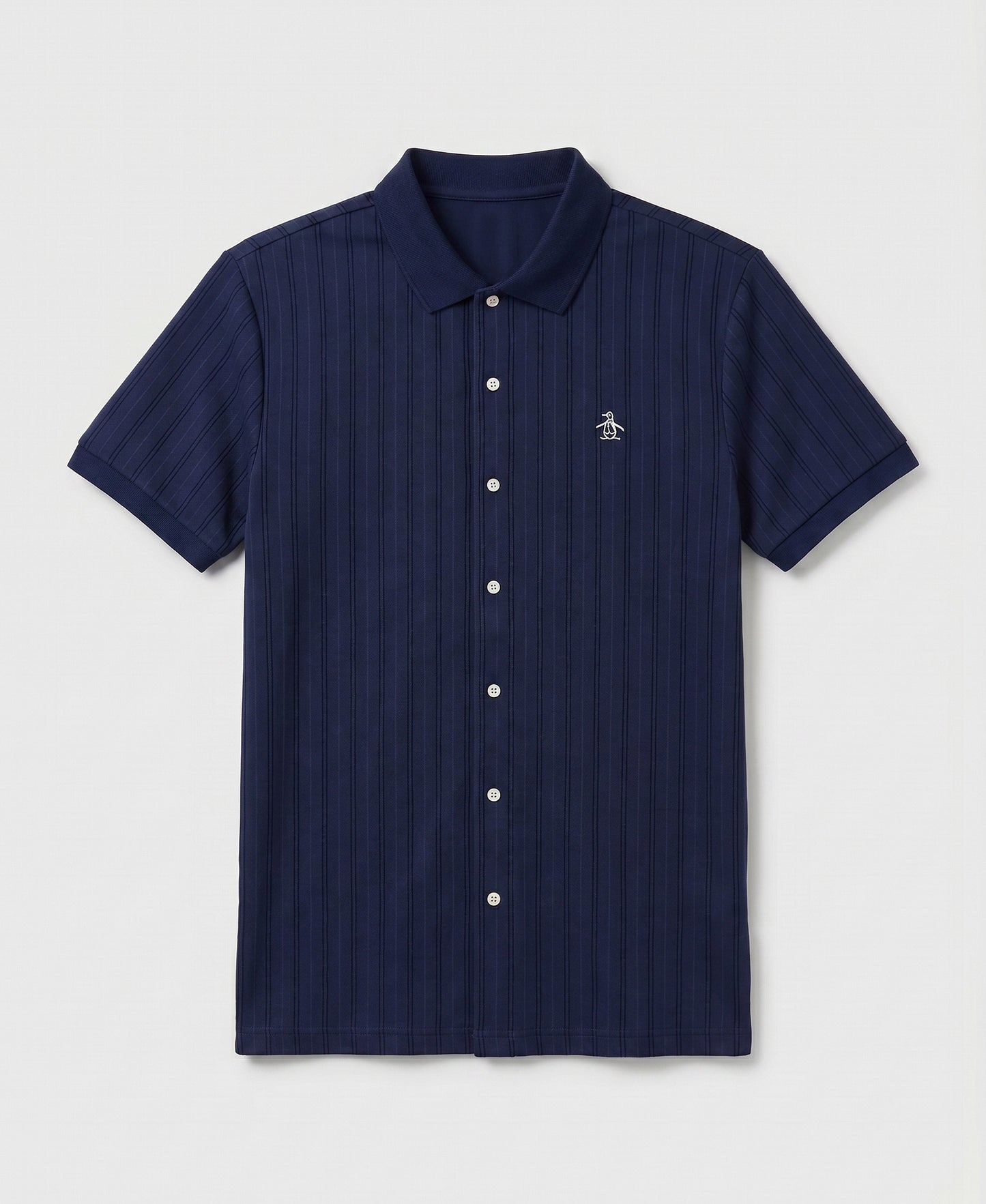Jacquard Textured Button-Up Polo