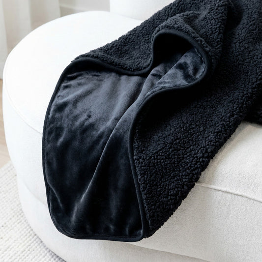 Waterproof Splash Blanket - Black on Black The OG - Same Color Sherpa