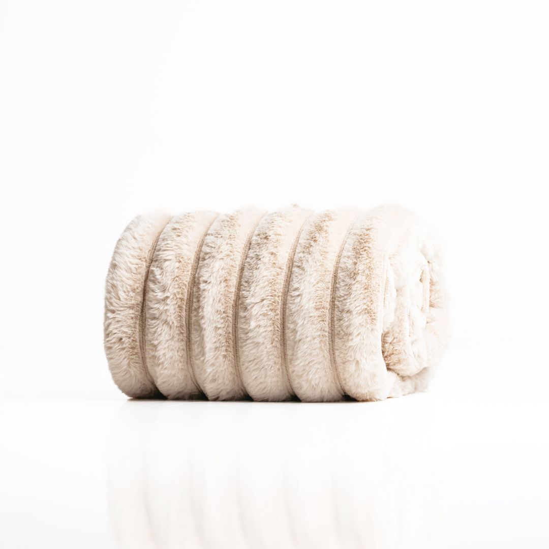 Ribbed Splash Blanket- Beige