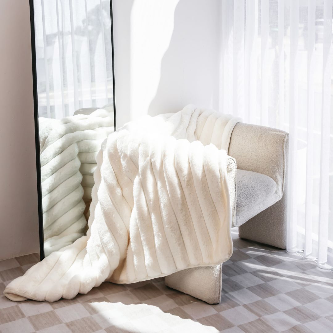 Ribbed Splash Blanket- Cloud