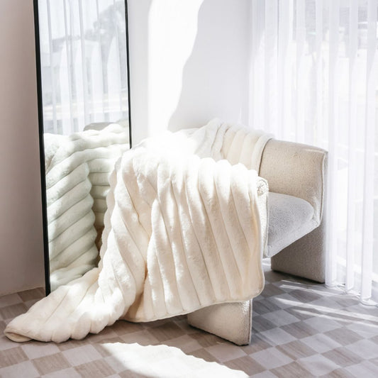 Ribbed Splash Blanket- Cloud