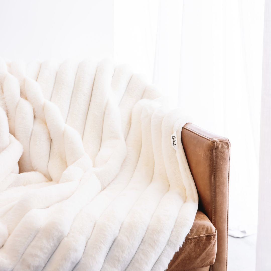 Ribbed Splash Blanket- Cloud