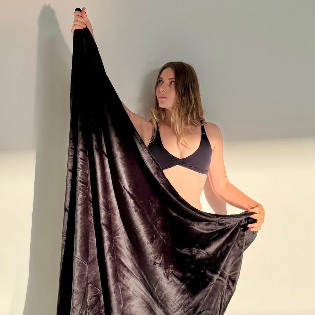 Waterproof Splash Blanket - Black on Black Double Veluxe
