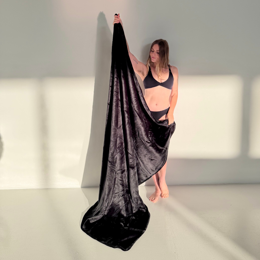 Waterproof Splash Blanket - Black on Black Double Veluxe