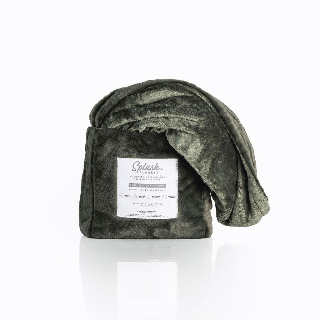 Furlush Waterproof Splash Blanket - Army