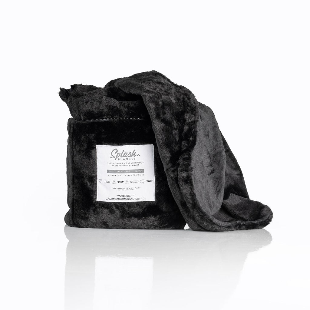 Furlush Waterproof Splash Blanket - Black on Black