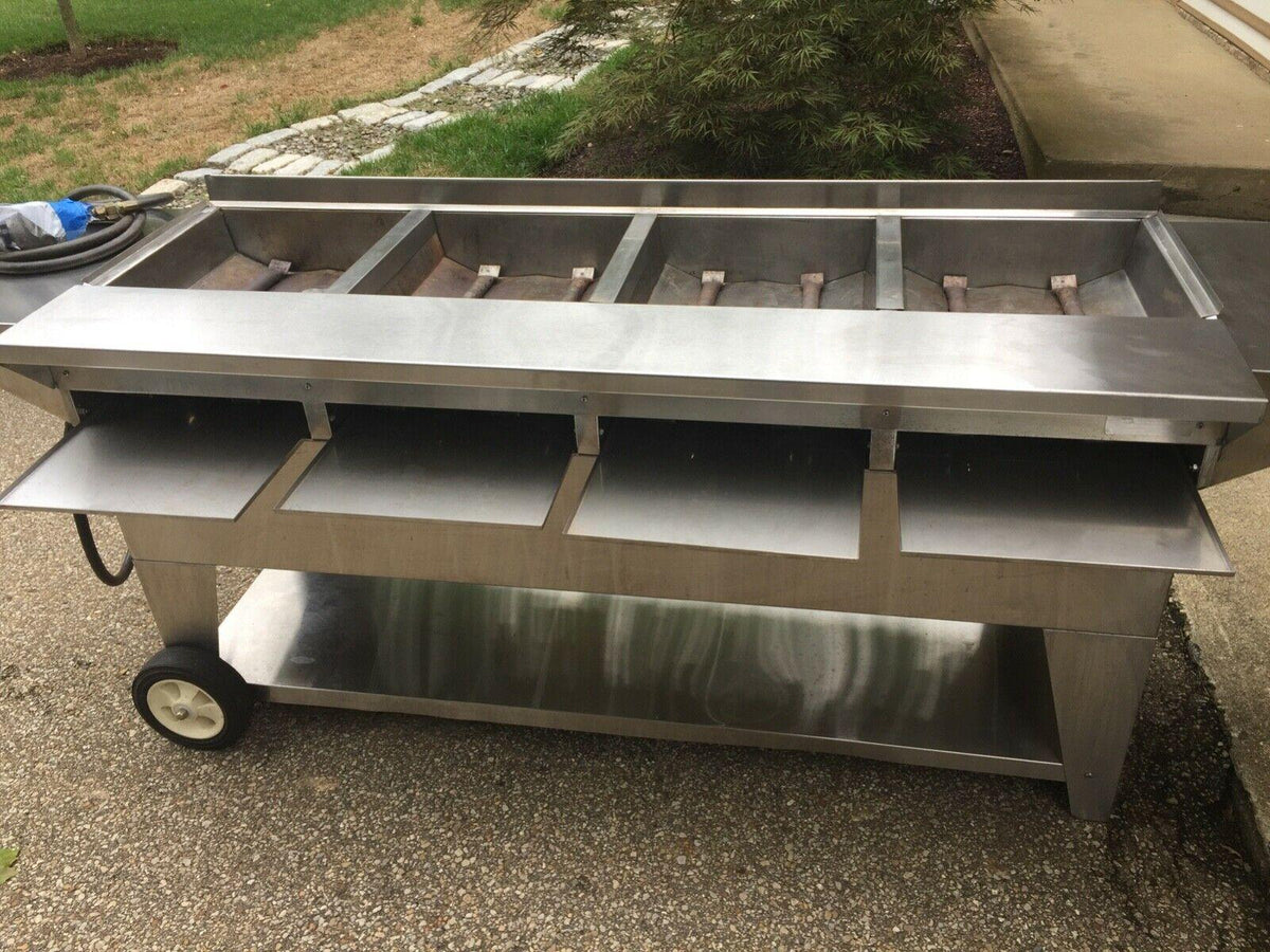 Lazy Man Model A4 Series Propane Gas Stainless Steel Mobile Grill