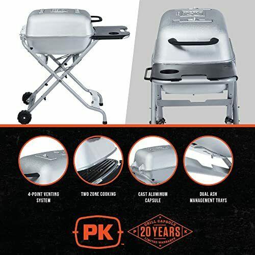 Charcoal Bbq Grill And Smoker Combo Portable Aluminum Outdoor Cooking Barbecue G