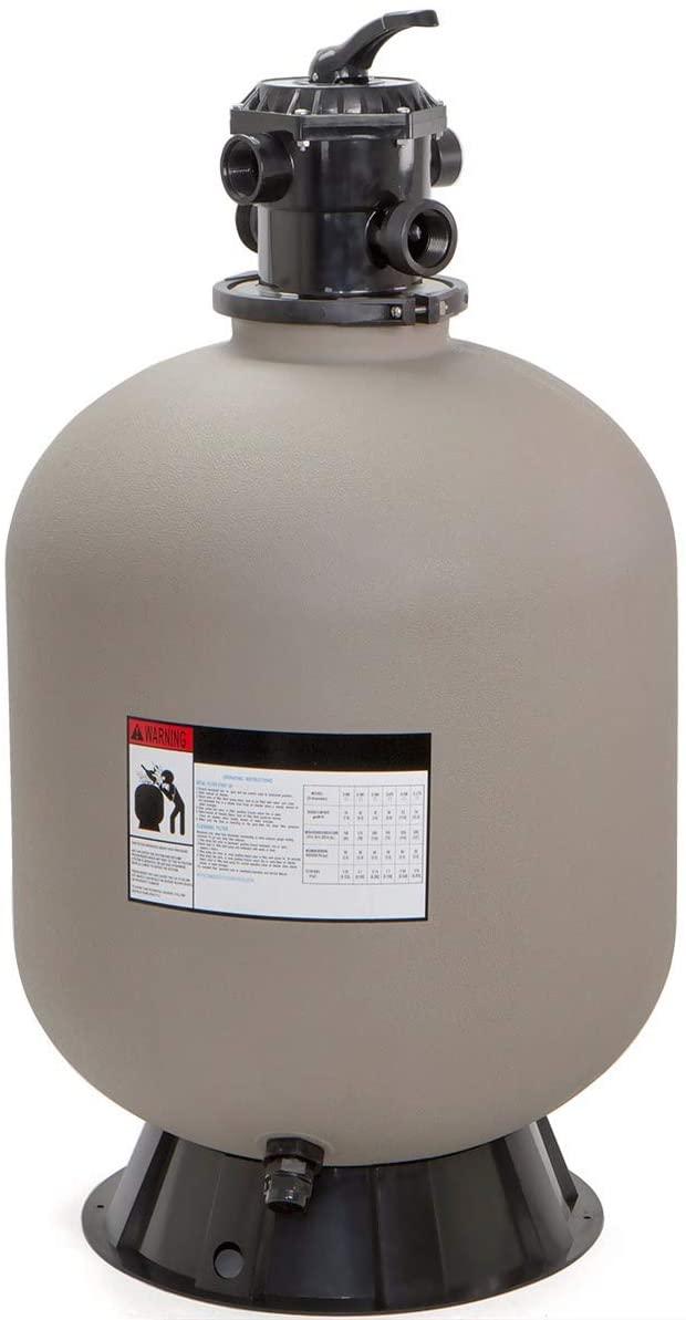 24" Above Inground Swimming Pool Sand Filter System 7-Way Multi-Port Valve Pool Filter up to 29,400 Gallons with Stand