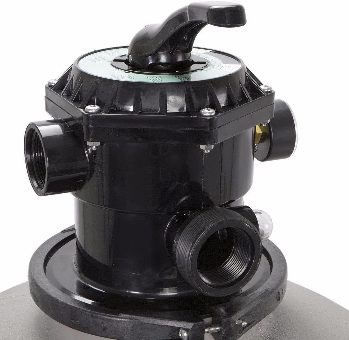 24" Above Inground Swimming Pool Sand Filter System 7-Way Multi-Port Valve Pool Filter up to 29,400 Gallons with Stand