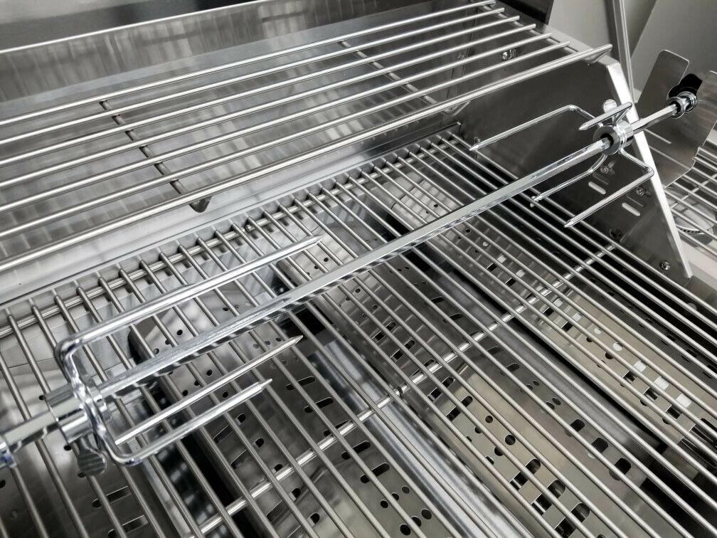 New Stainless Steel Outdoor Propane Gas BBQ 5 Burner Grill w/ Rotisserie + Cover