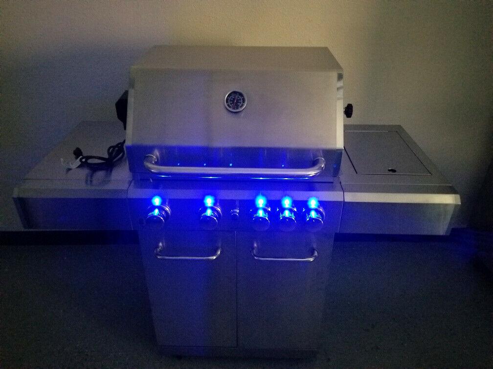 New Stainless Steel Outdoor Propane Gas BBQ 5 Burner Grill w/ Rotisserie + Cover