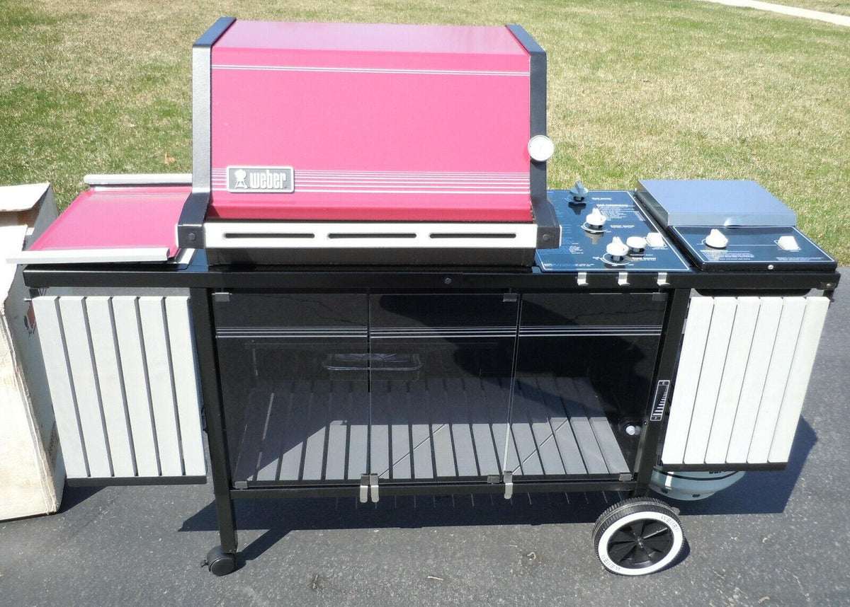Vintage 80's Genesis 5 Burgundy Gas Grill #493001 1988 Collector Quality