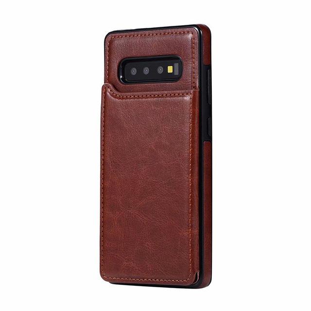 Phone Case - Retro PU Leather Wallet Magnet Multi Card Case For Galaxy