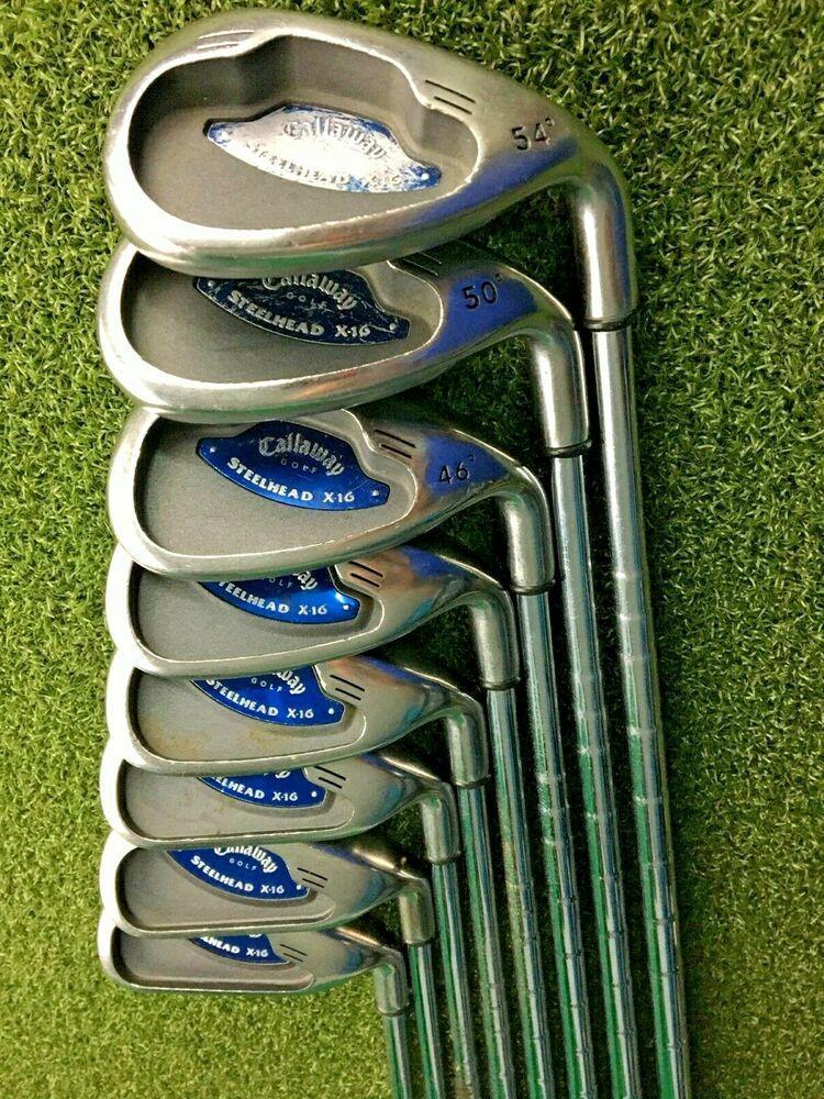 Callaway X-16 Steelhead Iron Set 5-PW,GW,SW / RH / Stiff Steel / NICE / mm4362