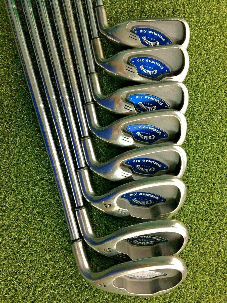 Callaway X-16 Steelhead Iron Set 5-PW,GW,SW / RH / Stiff Steel / NICE / mm4362