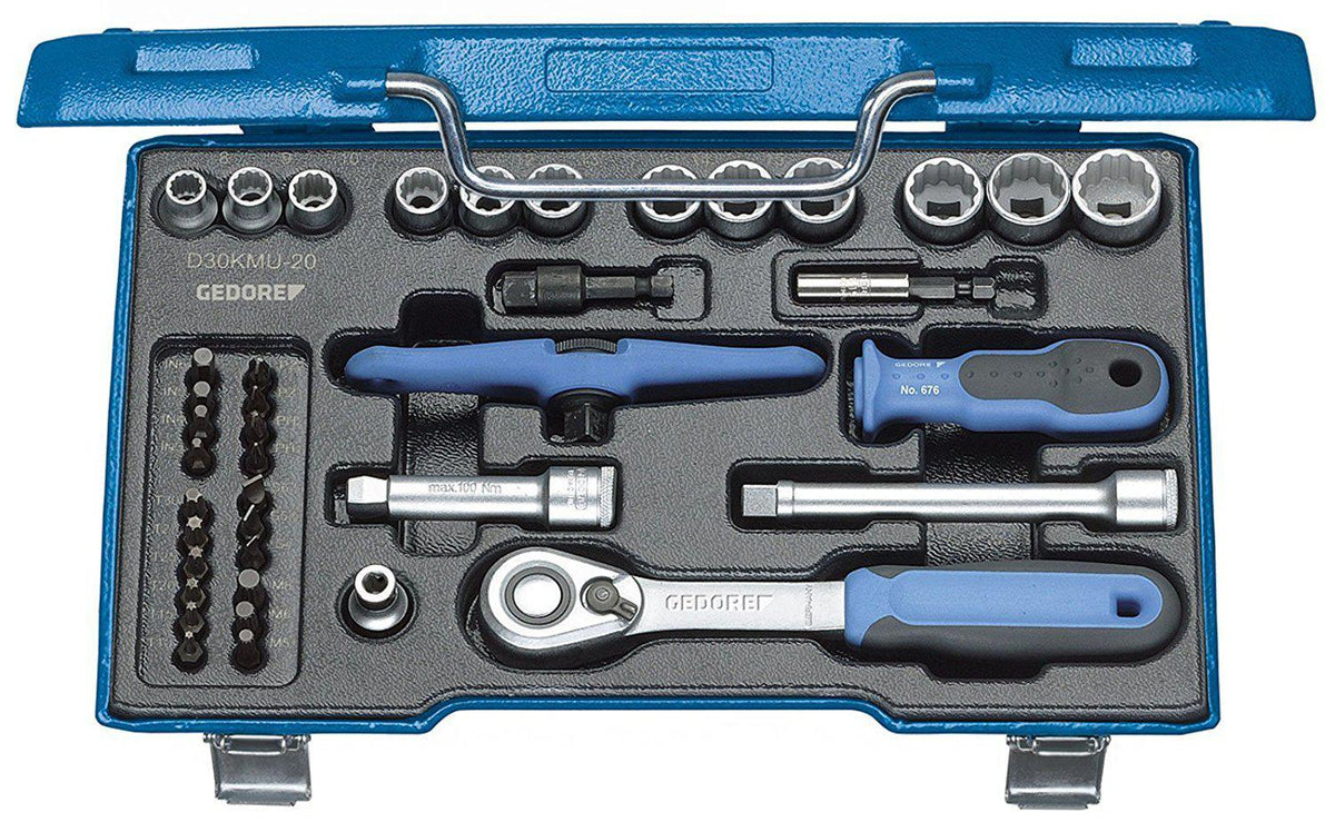 GEDORE - 1973347 D 30 KMU-20 Socket Set 3/8" 40 pcs hex in-is-PH-PZ-TX-XZN