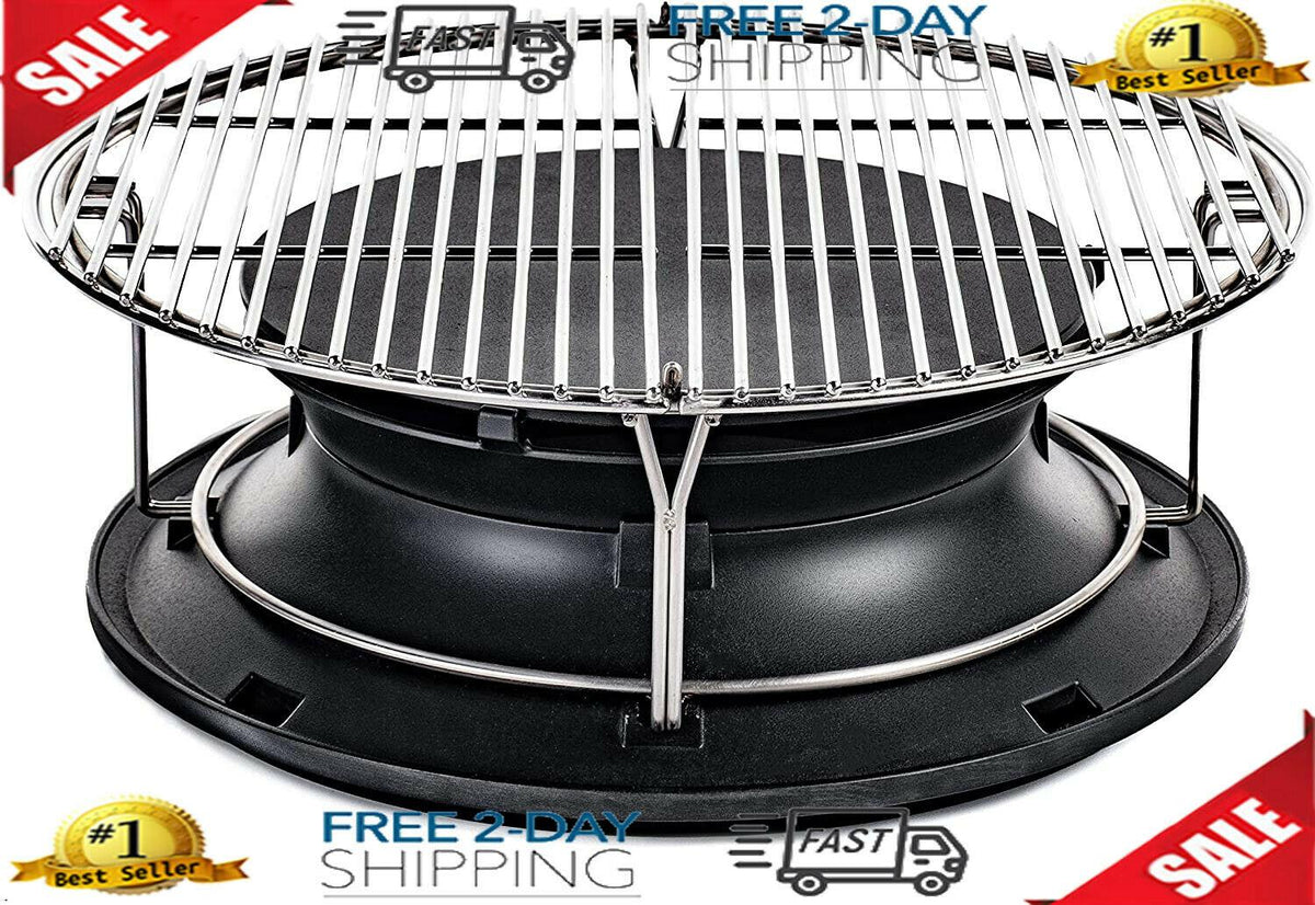 Kamado Joe KJ-Hyper Classic SloRoller with Cooking Rack, Black