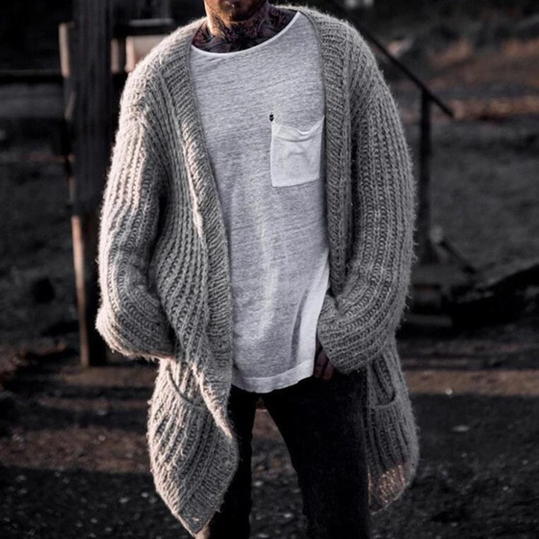 New Arrival Men Autumn Sweater Fashion Pattern Design Korean Style Long Sleeve