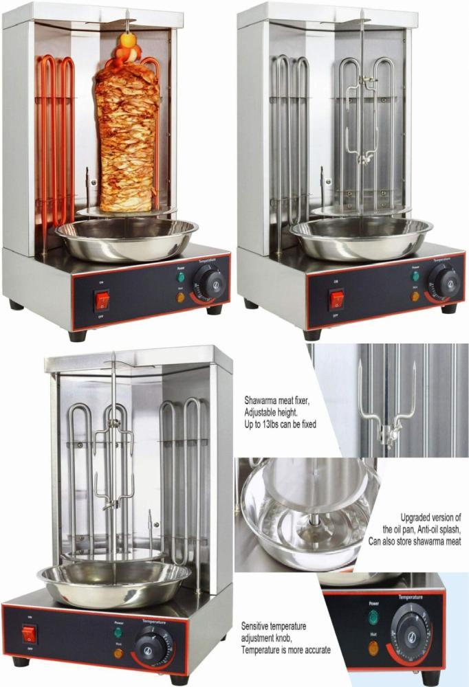 Li Bai Shawarma Machine Electric Vertical Kebab Grill Gyro Rotisserie Silver