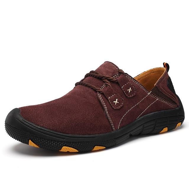Men's Shoes - Fashion Genuine Leather Plus Size Men Breathable Outdoor Training Shoes