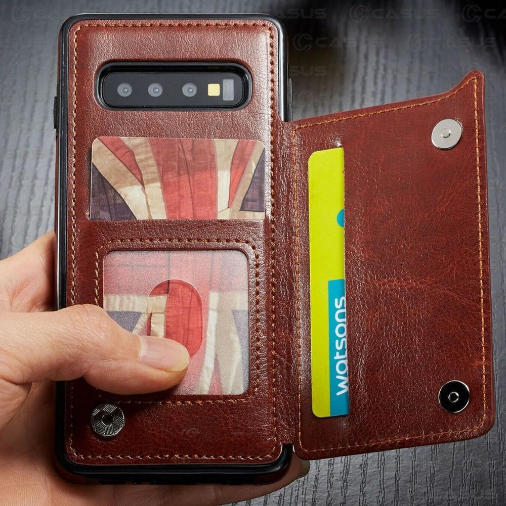 Phone Case - Retro PU Leather Wallet Magnet Multi Card Case For Galaxy
