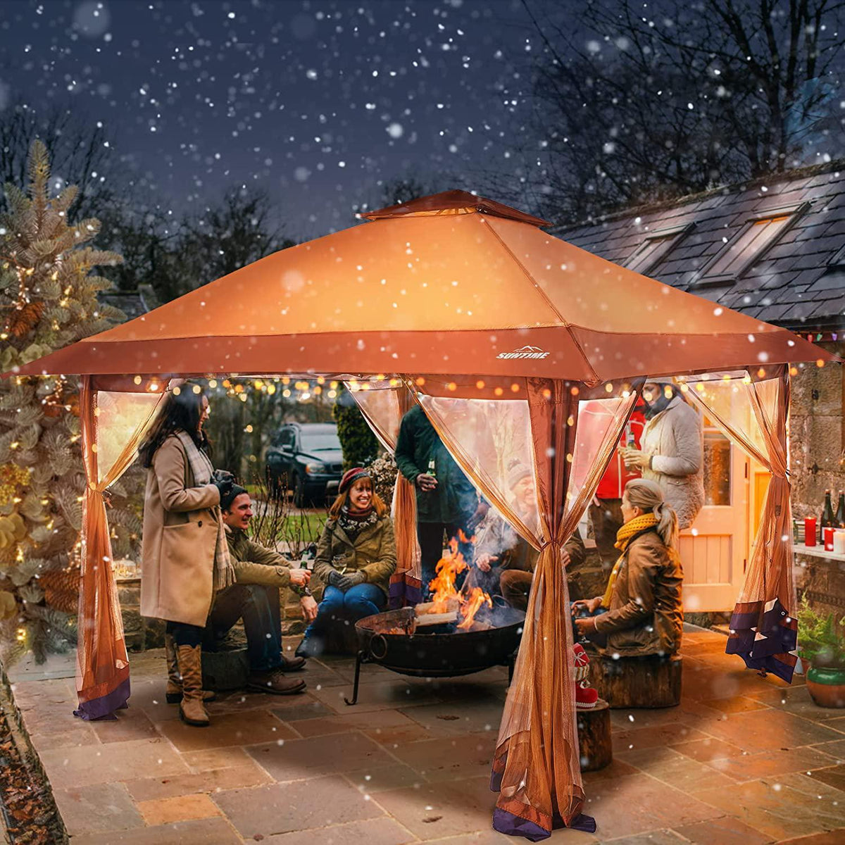 OUTDOOR LIVING SUNTIME Instant Pop Up Patio Gazebo with for
