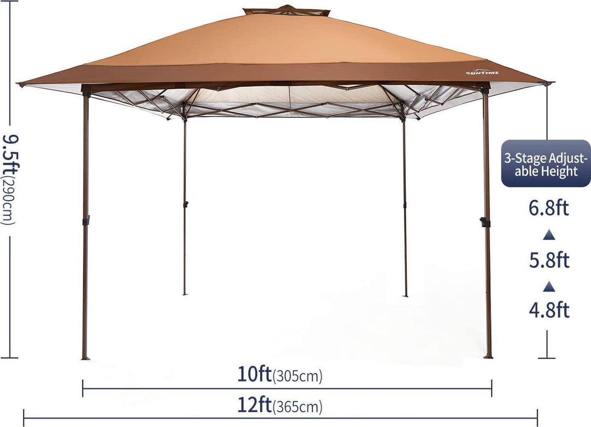 OUTDOOR LIVING SUNTIME Instant Pop Up Patio Gazebo with for