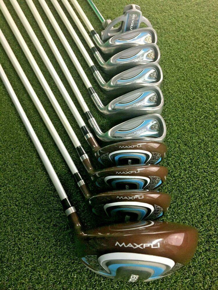 Maxfli Revolution 1,3 Woods, 4,5 Hybrids, 6-PW + Putter w/Bag RH Ladies / mm4232