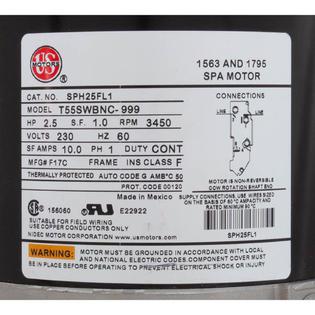 Motor, /US Motor, 2.5hp, 230v, 1-Speed, 48Y Frame