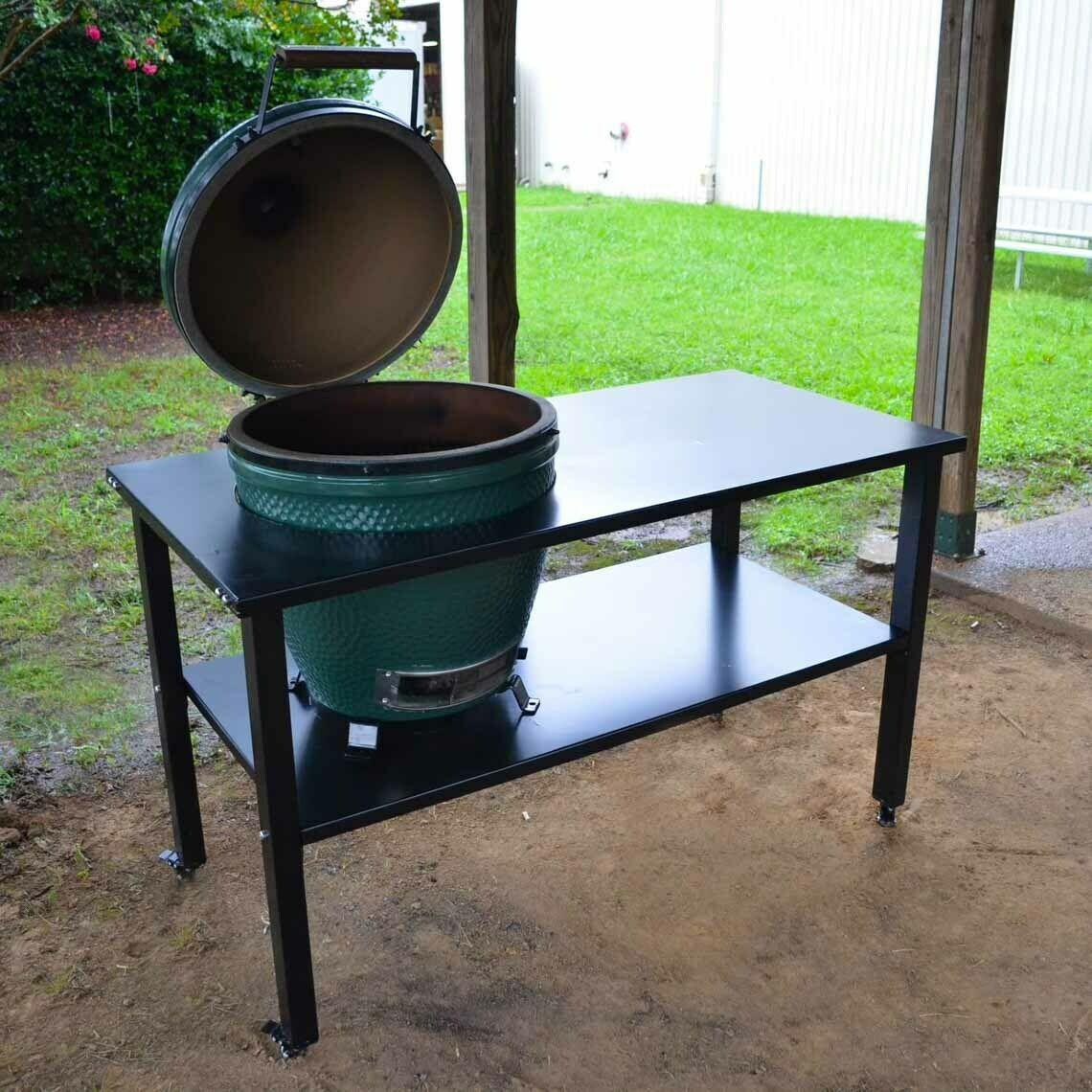 Titan Great Outdoors Ceramic Grill Table Aluminum Fits Large BGE, Kamado Joe