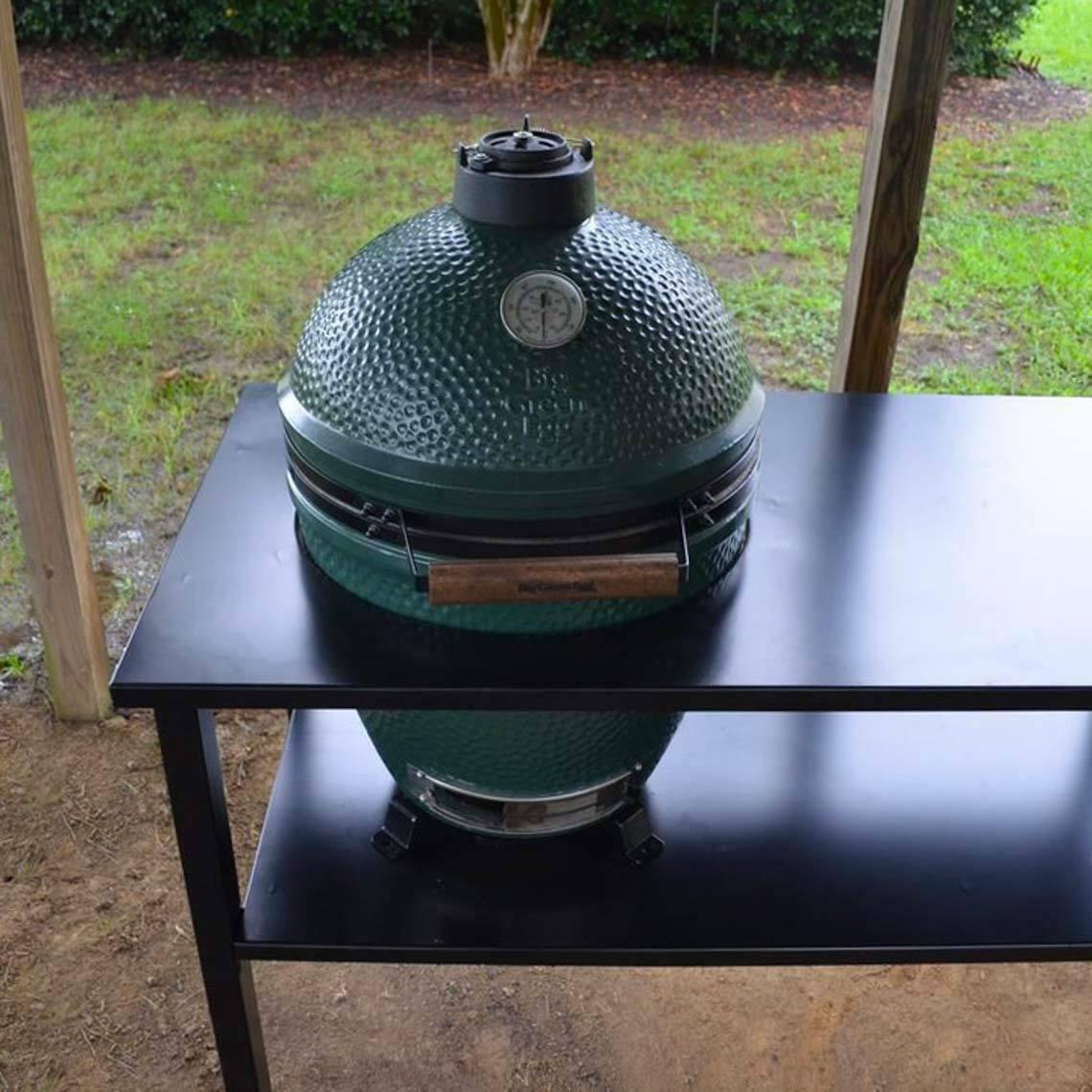 Titan Great Outdoors Ceramic Grill Table Aluminum Fits Large BGE, Kamado Joe