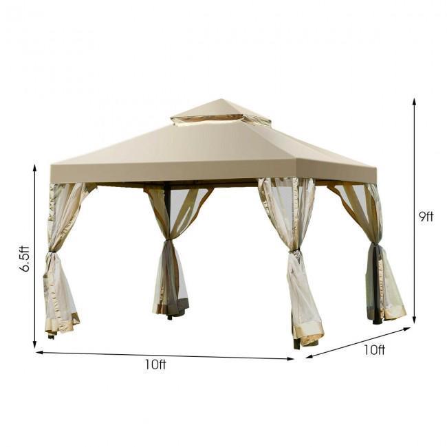 Outdoor 2-Tier 10 Feet x 10 Feet Screw-free Structure