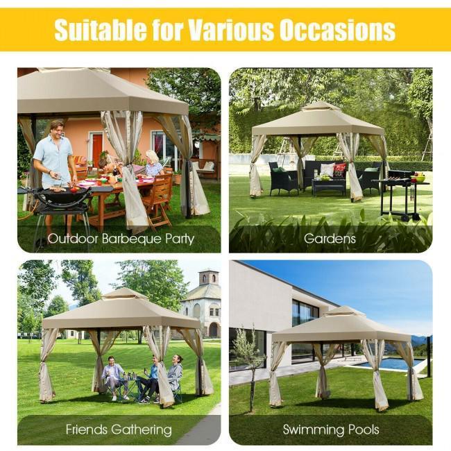 Outdoor 2-Tier 10 Feet x 10 Feet Screw-free Structure