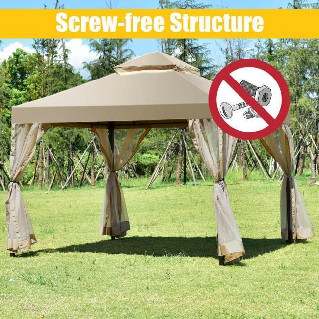 Outdoor 2-Tier 10 Feet x 10 Feet Screw-free Structure