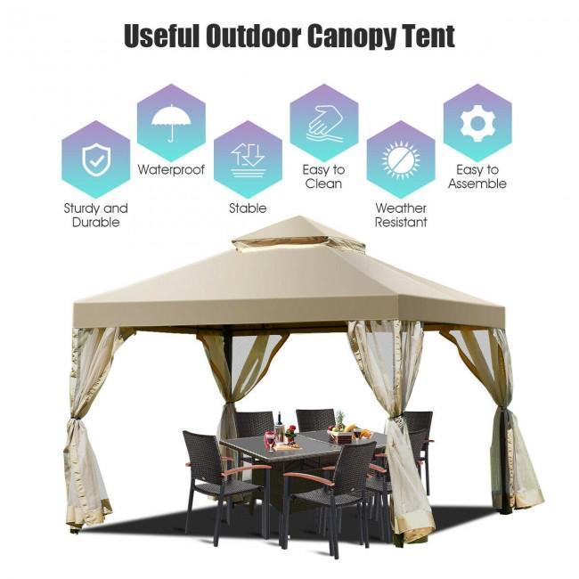 Outdoor 2-Tier 10 Feet x 10 Feet Screw-free Structure
