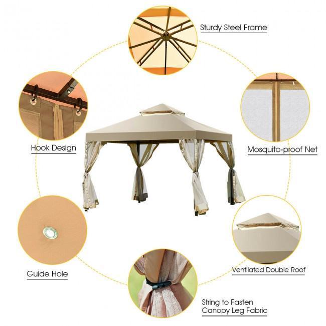 Outdoor 2-Tier 10 Feet x 10 Feet Screw-free Structure